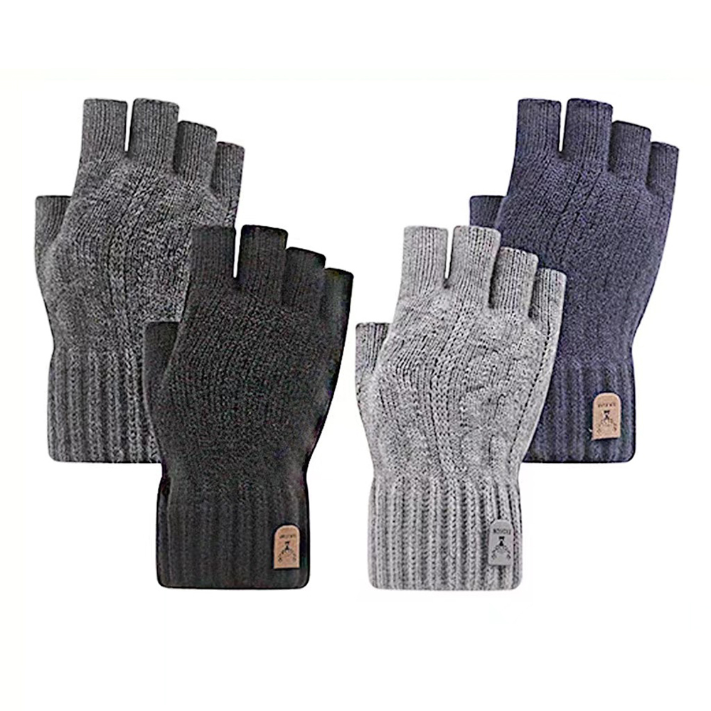 방한 니트 반 장갑 터치 폰 운전 낚시 캠핑 등산 기모 겨울 상품 이미지