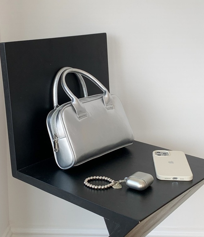 사계절 가죽 레더 스퀘어 사각 버킷 토트백 미니 손가방