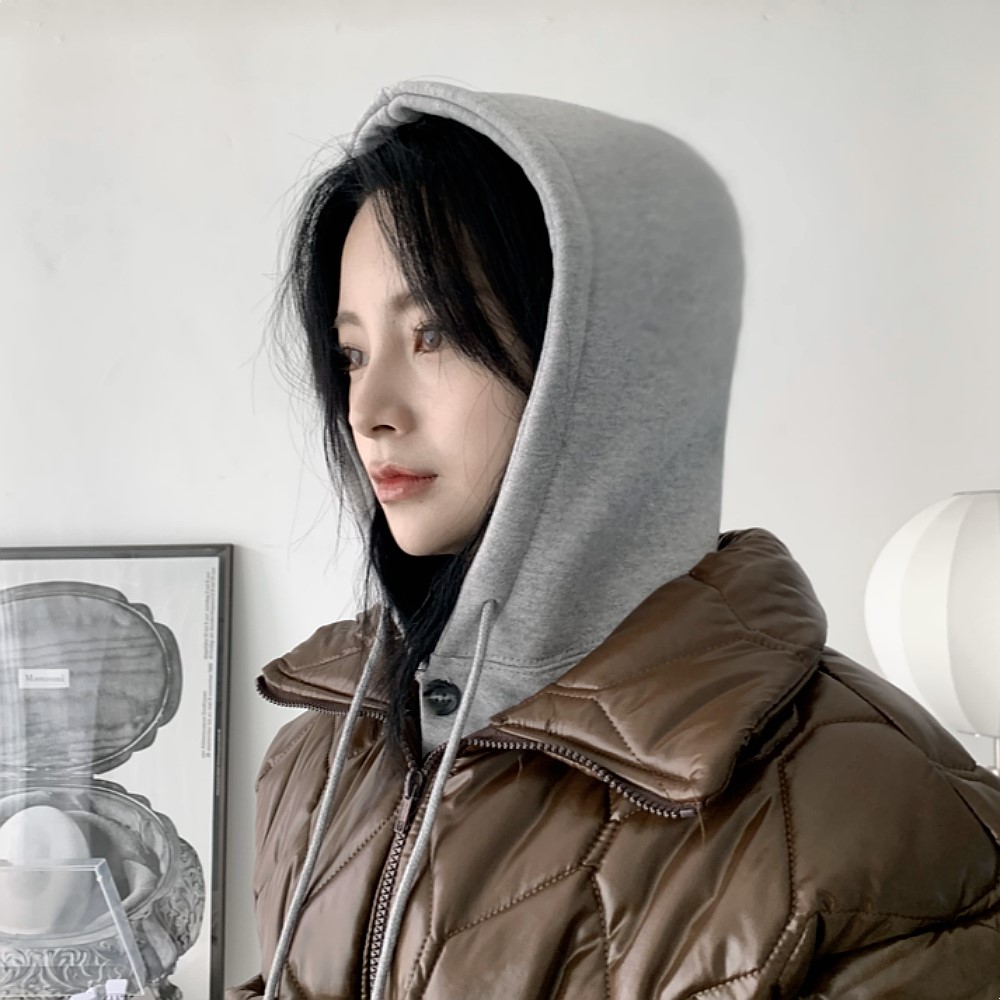 로라벨 레브 바라클라바 겨울 넥워머 후드 빅사이즈 여성 남자 와이드핏 방한 쭈리 - 상품 이미지