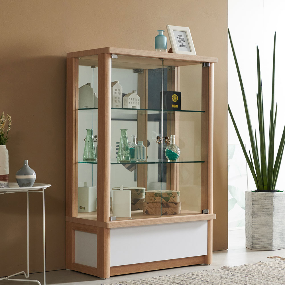 스코나 허스트 760 3단 양주장(서랍형) 유리 진열장 장식장