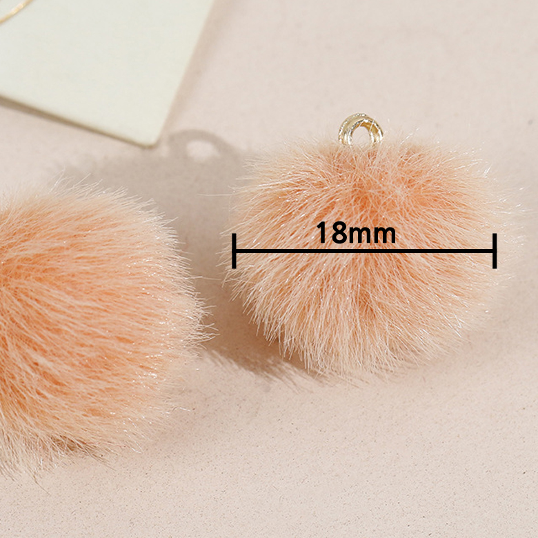 대용량 10개)18mm 큐티 파스텔 미니 인조밍크 털볼 폼폼이 펜던트 - 상세 이미지 5