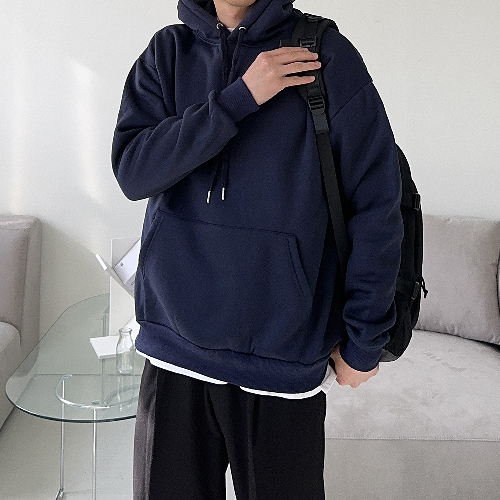 남자기모후드티 오버핏 모자큰 커플 후드티 이미지 3