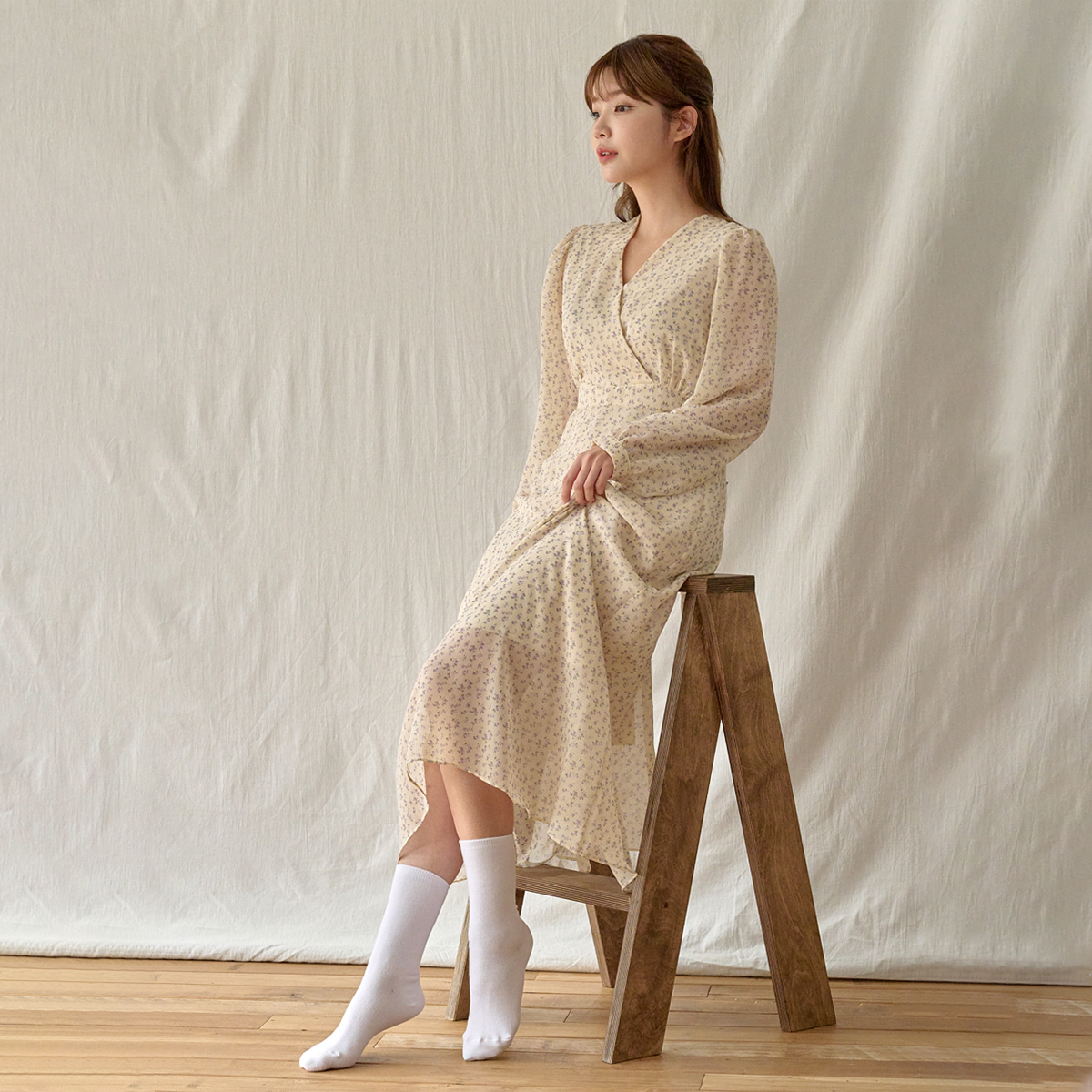 룰루렐라 여자 국산 데일리 무지 롱삭스 장목 양말 10켤레 - 상세 이미지 3