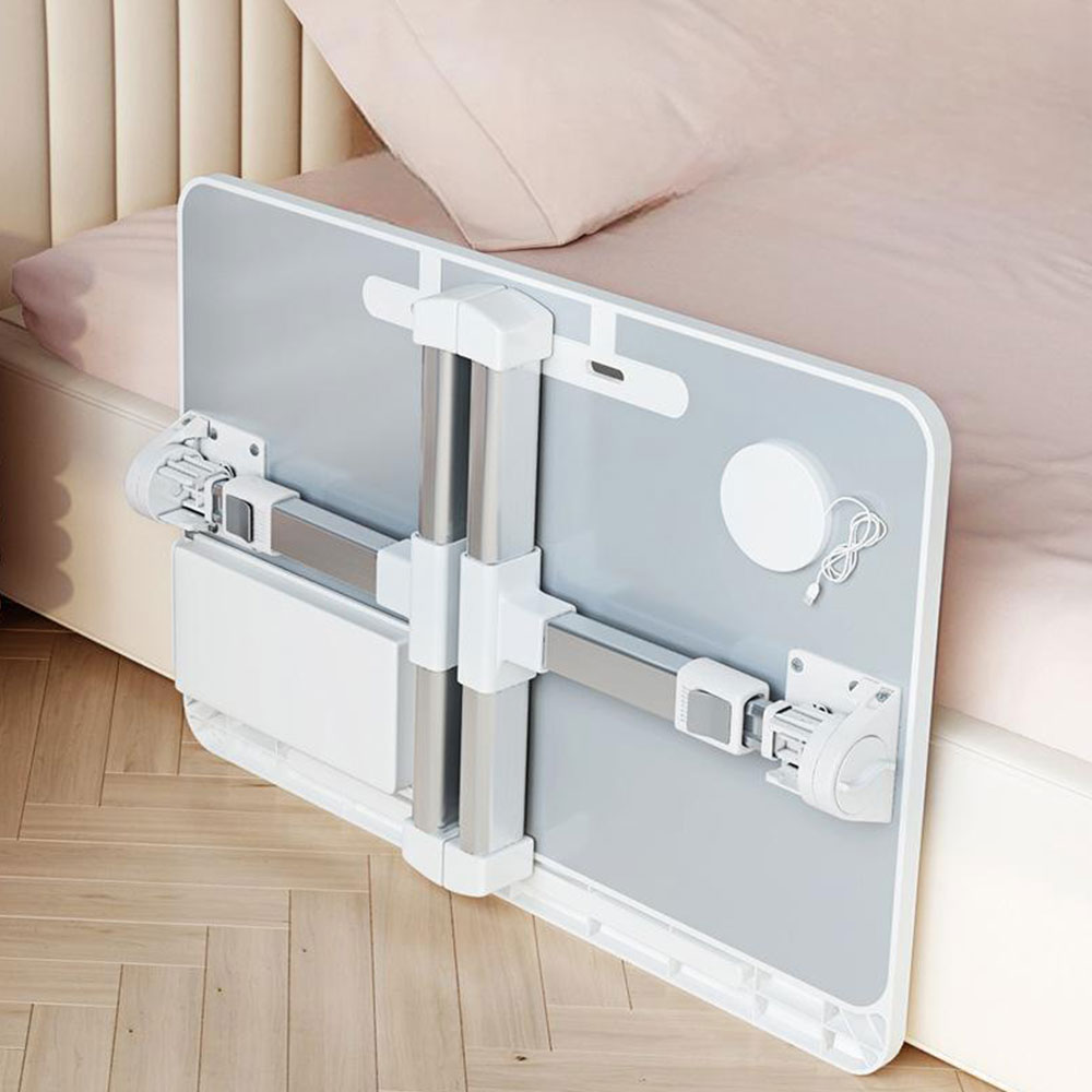 편한자세 각도 높낮이조절 베드테이블 서랍+책꽂이형 보조 침대 책상 사이드 테이블