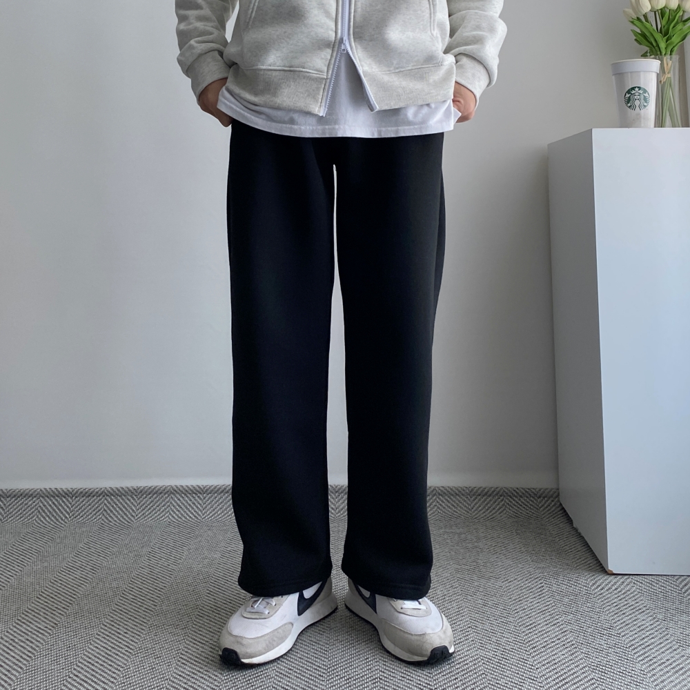 기모와이드트레이닝팬츠 회색트레이닝바지 스웻팬츠 이미지 2
