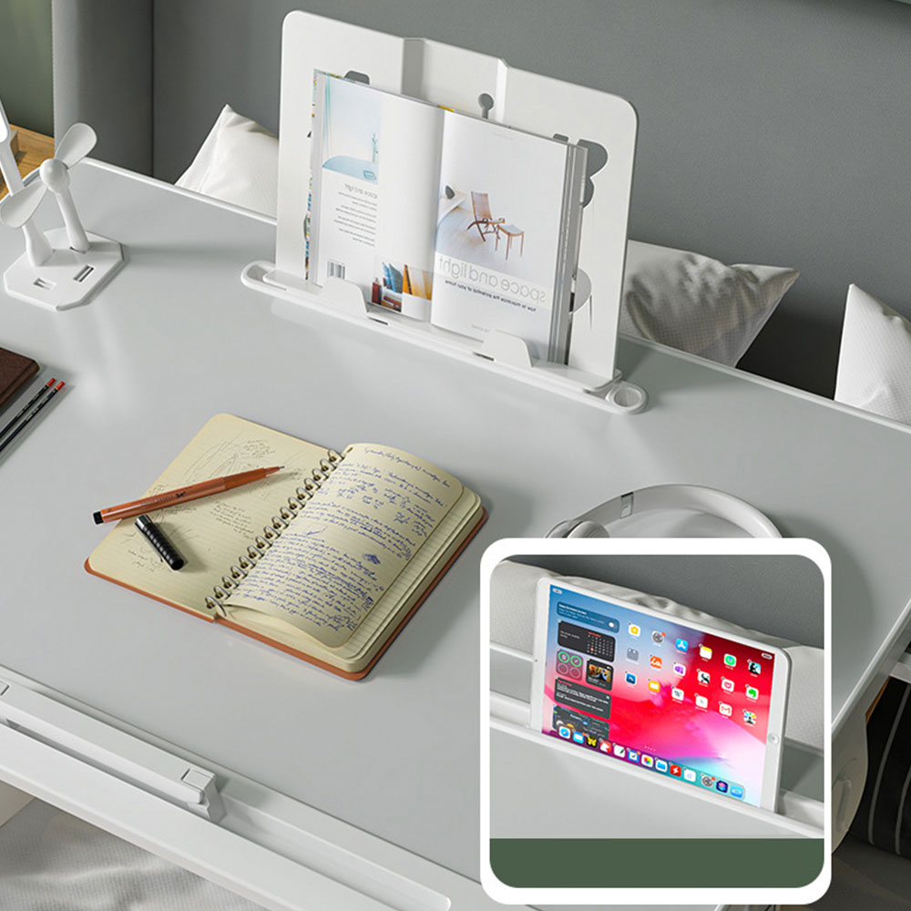 편한자세 각도 높낮이조절 베드테이블 서랍+책꽂이형 보조 침대 책상 사이드 테이블