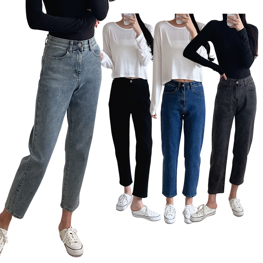 여자 청바지 3단기장 히든밴딩 스판 레귤러핏 연청 진청 블랙 빅사이즈 2XL까지
