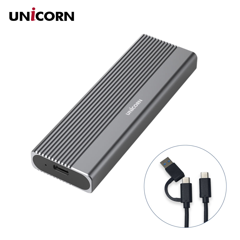 유니콘 VMe & SATA M.2 듀얼외장케이스 C타입 + A타입 겸용케이블 SM-800D