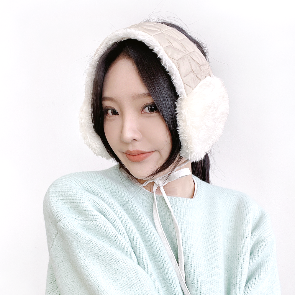 모이스 리버시블 패딩 퀄팅 여성 겨울 털 귀마개 귀도리