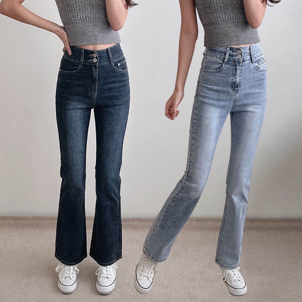 여자 청바지 3단 기장 여성 부츠컷 키작녀 하이웨스트 9부 스판 연청 진청 빅사이즈