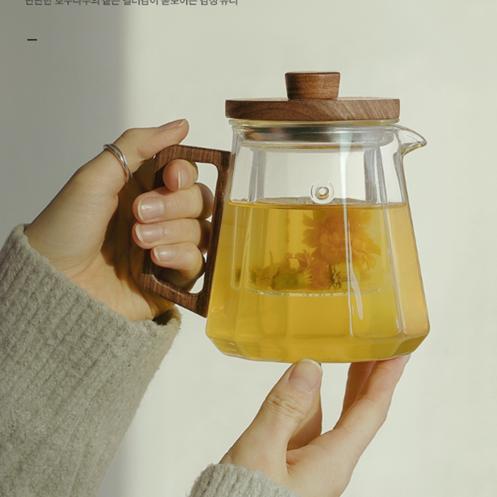 미니 내열유리티팟 차끓이는 직화유리주전자 티폿 다관 8008 쿠르 내열유리티포트 500ml - 상세 이미지 2
