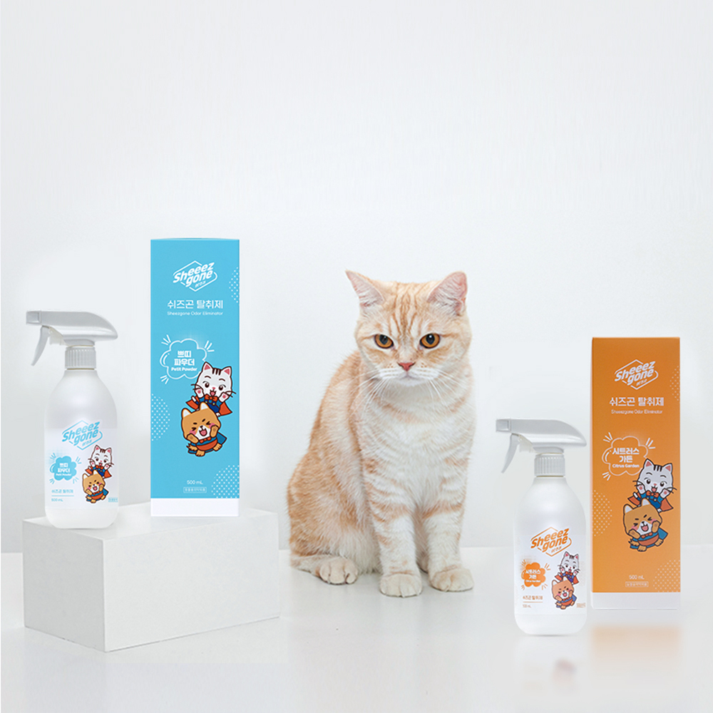 [고양이의 날] 쉬즈곤 강아지 고양이 시트러스 탈취제 스프레이 500ml, 2개 - 상세 이미지 2