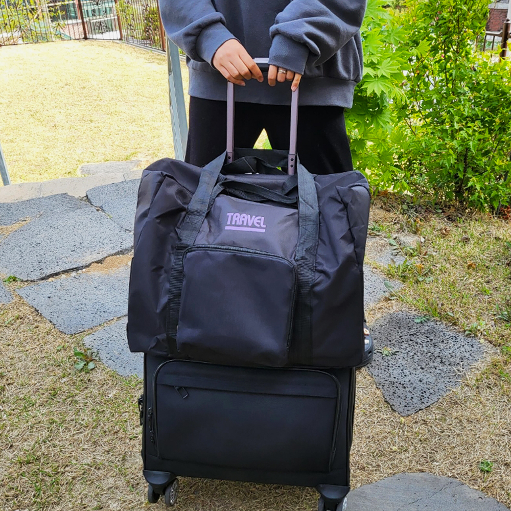 캐리어 결합백 보스턴백 접이식 여행용 보조가방 기내용 옥스포드 블랙