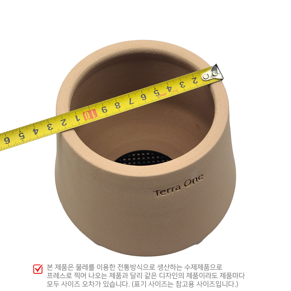 테라원 내열토 수제 토분 BK03 엣지사일로 12x13cm 이미지 8