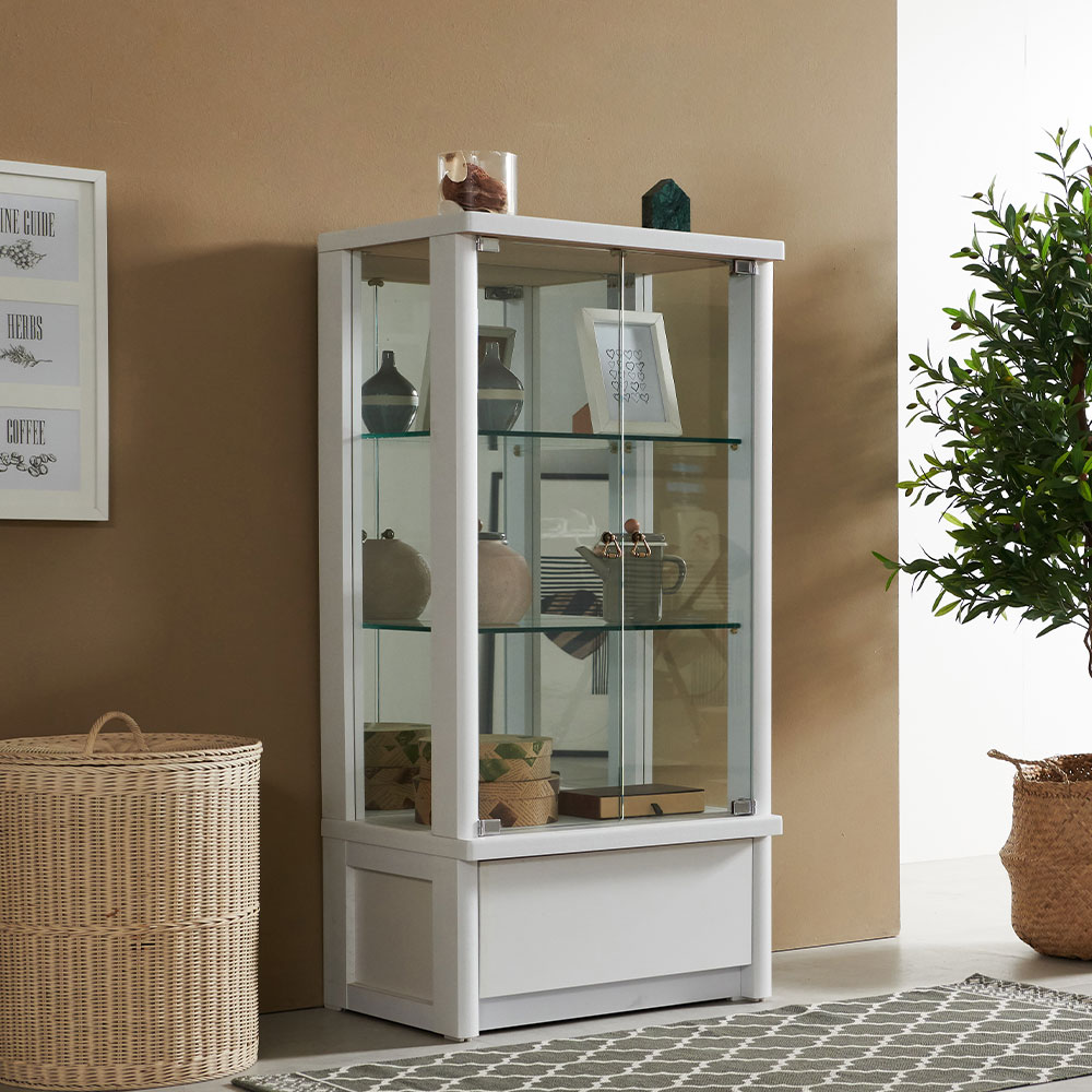 스코나 필버트 600 3단 양주장(서랍형) 유리 진열장 장식장