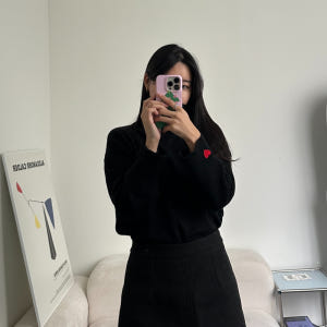 포니크랑 비스코스니트 루즈핏터틀넥 하이넥니트 울목폴라 하트목폴라 착용 후기 | 사이즈/핏 총정리 - 상품 이미지 3