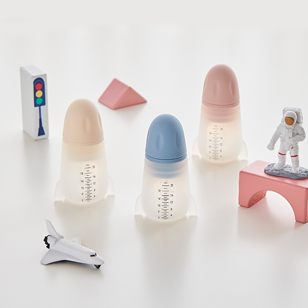 퍼기 다회용 실리콘 로켓 물약병 아기 물약통 투명 약병 눈금 1SET(아이보리+블루+파스텔핑크) - 상세 이미지 2