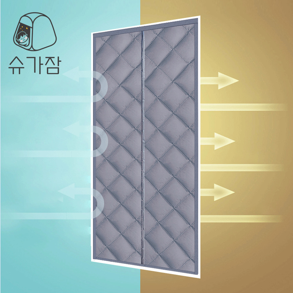 슈가잠 방풍 우풍차단 깔깔이 커튼 창문 베란다 현관 바람막이 방한 비닐 자석 벨크로  M