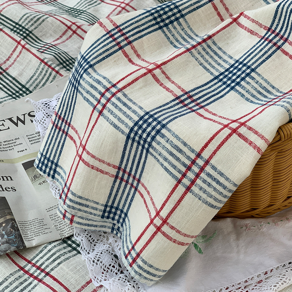 더블유패브릭 첼시2 8수 대폭 린넨천 원단 앞치마 침구류 매트 커튼 가방 소품 체크 천가게 - 상세 이미지 5