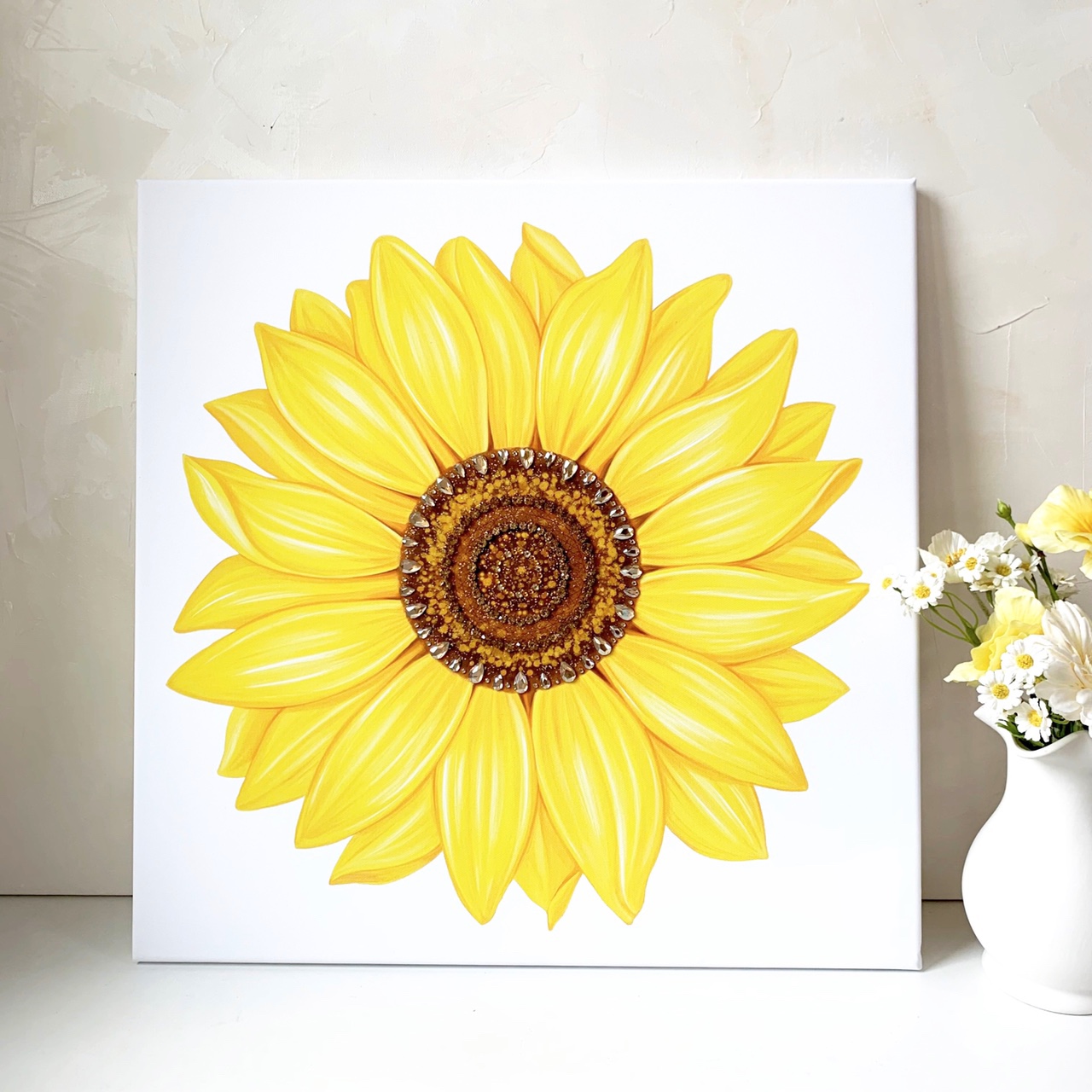 해바라기그림 풍수 인테리어 크리스탈 해바라기액자 집들이선물 거실 개업선물