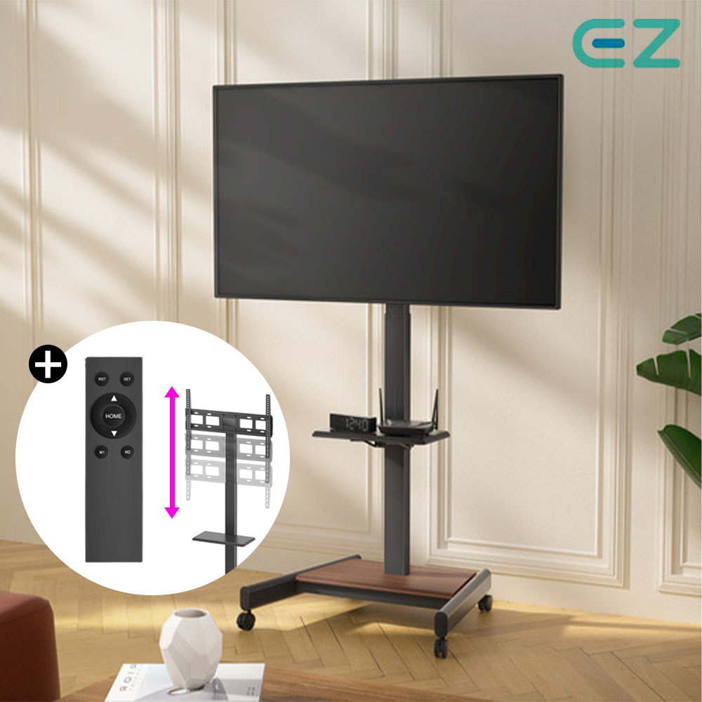 EZ 이동식 TV 스탠드 거치대 높이조절 삼성 LG TV 호환 80/100인치까지 제품 이미지