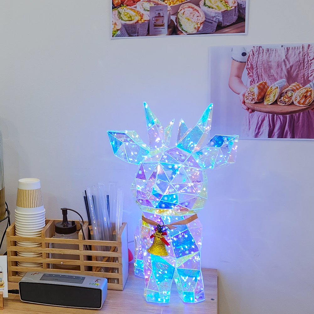 홈투홈 오로라 사슴 LED 무드등 조명 장식 소품 은하수 루돌프 크리스마스 - 상세 이미지 2