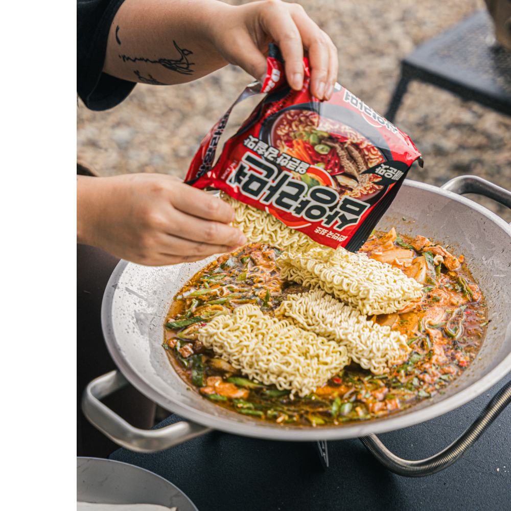 클래딘 리얼 티타늄 통3중 그리들 세트 5종 - 캠핑용 그리들 접시 도마 전용 가방