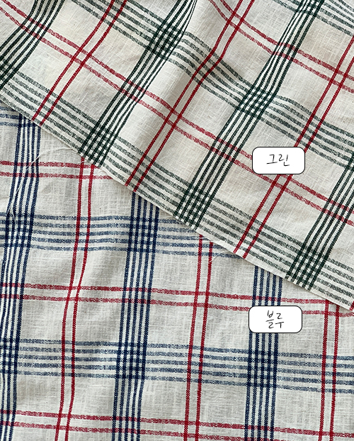 더블유패브릭 첼시2 8수 대폭 린넨천 원단 앞치마 침구류 매트 커튼 가방 소품 체크 천가게 - 상세 이미지 2
