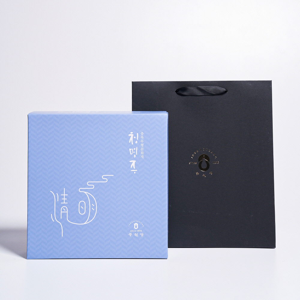 청명주 약주 청도자기 선물세트 17도 500ml 중원당 무형문화재 우리술품평회 대통령상 - 상세 이미지 4
