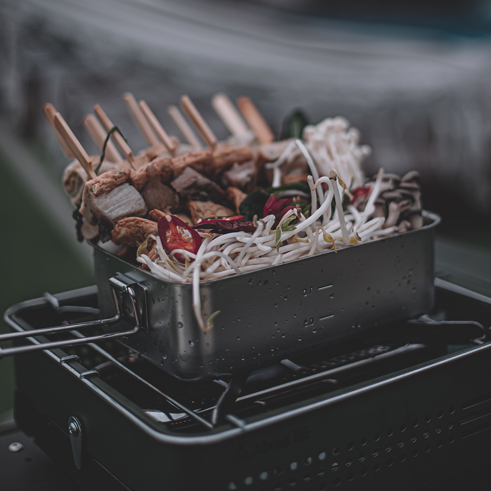 키녹스 반합 캠핑 군용 백패킹 라면 스텐 사각