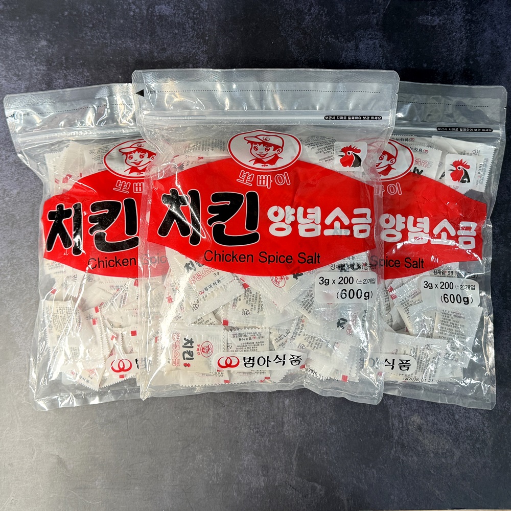 범아식품 뽀빠이 치킨 양념소금 배달용 분식집 치킨집 소포장 3g, 200개 - 상세 이미지 3