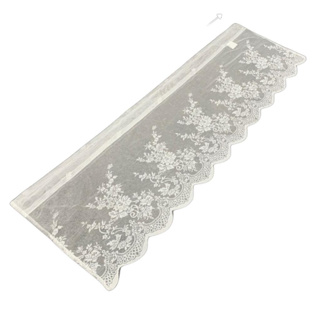 감성 화이트 레이스가림막 창문커튼 봉집형 짧은길이 화이트