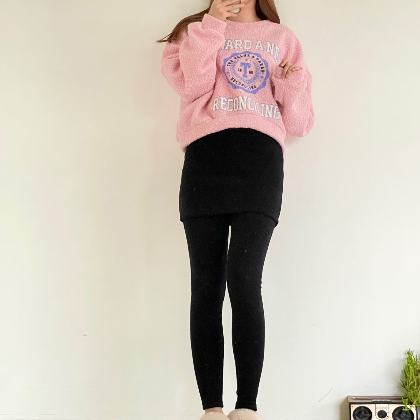 [무배] 여자 겨울 기모 기본 무지 3부 치마레깅스 3colors 상세 이미지 11