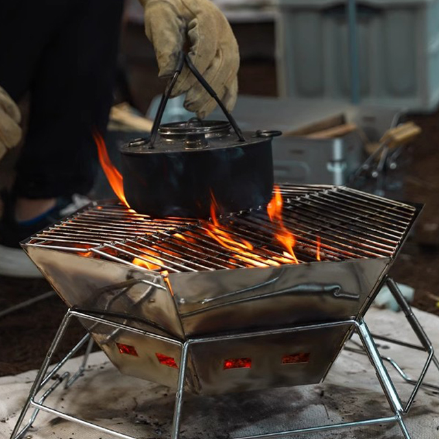 KOOLMAN 쿨맨 육각 접이식 캠핑 화로대 불멍 대형