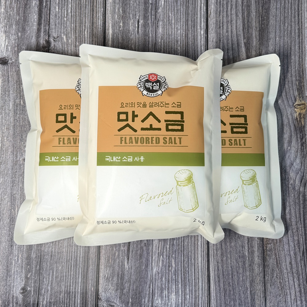 CJ 제일제당 백설 맛소금 업소용 국내산 정제염 정제소금 2kg, 6개 - 상품 이미지