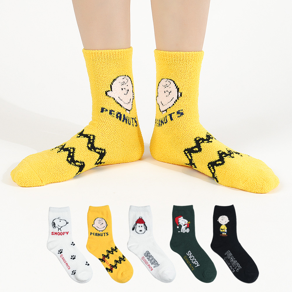 삭피엔스 피너츠 스누피 포근 캐릭터 수면양말
