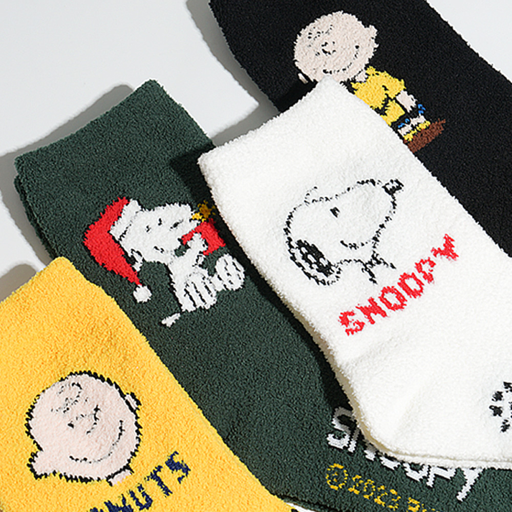 삭피엔스 피너츠 스누피 포근 캐릭터 수면양말