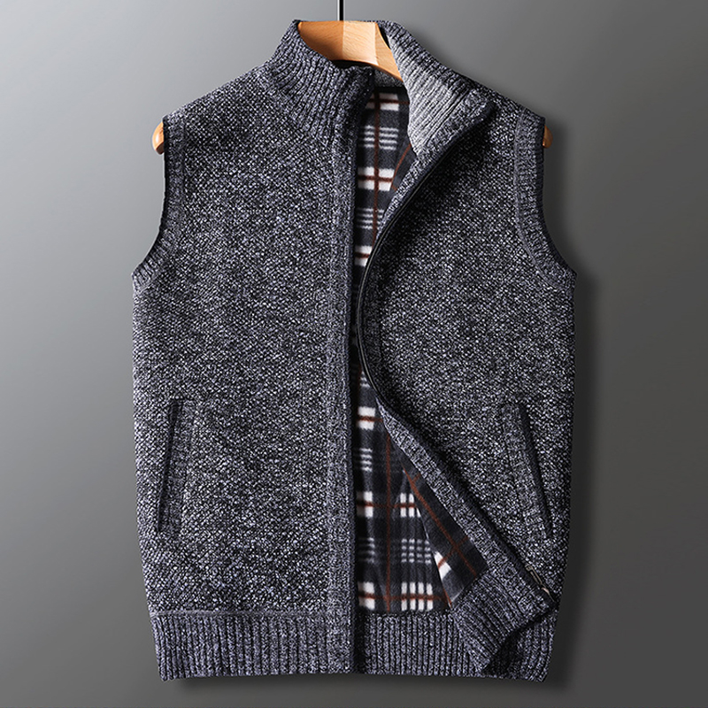 남자 니트조끼 정장 조끼 플리스 집업 베스트