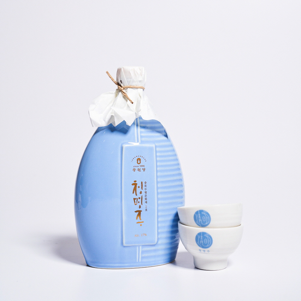 청명주 약주 청도자기 선물세트 17도 500ml 중원당 무형문화재 우리술품평회 대통령상 - 상세 이미지 2