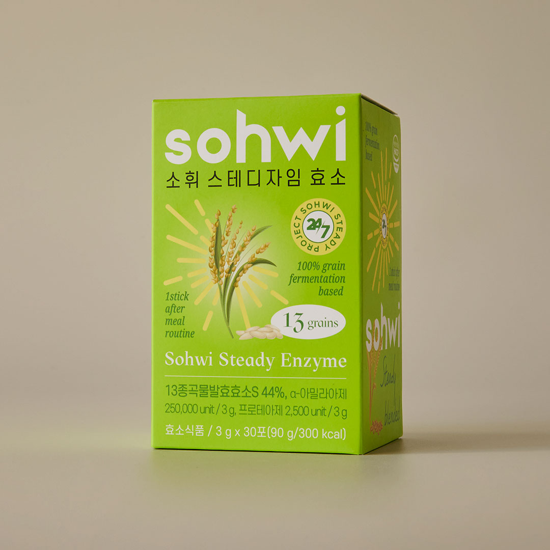 소휘 스테디자임 소화 효소 1박스 30포 1개월분 저분자 곡물 발효 무첨가 - 상품 이미지