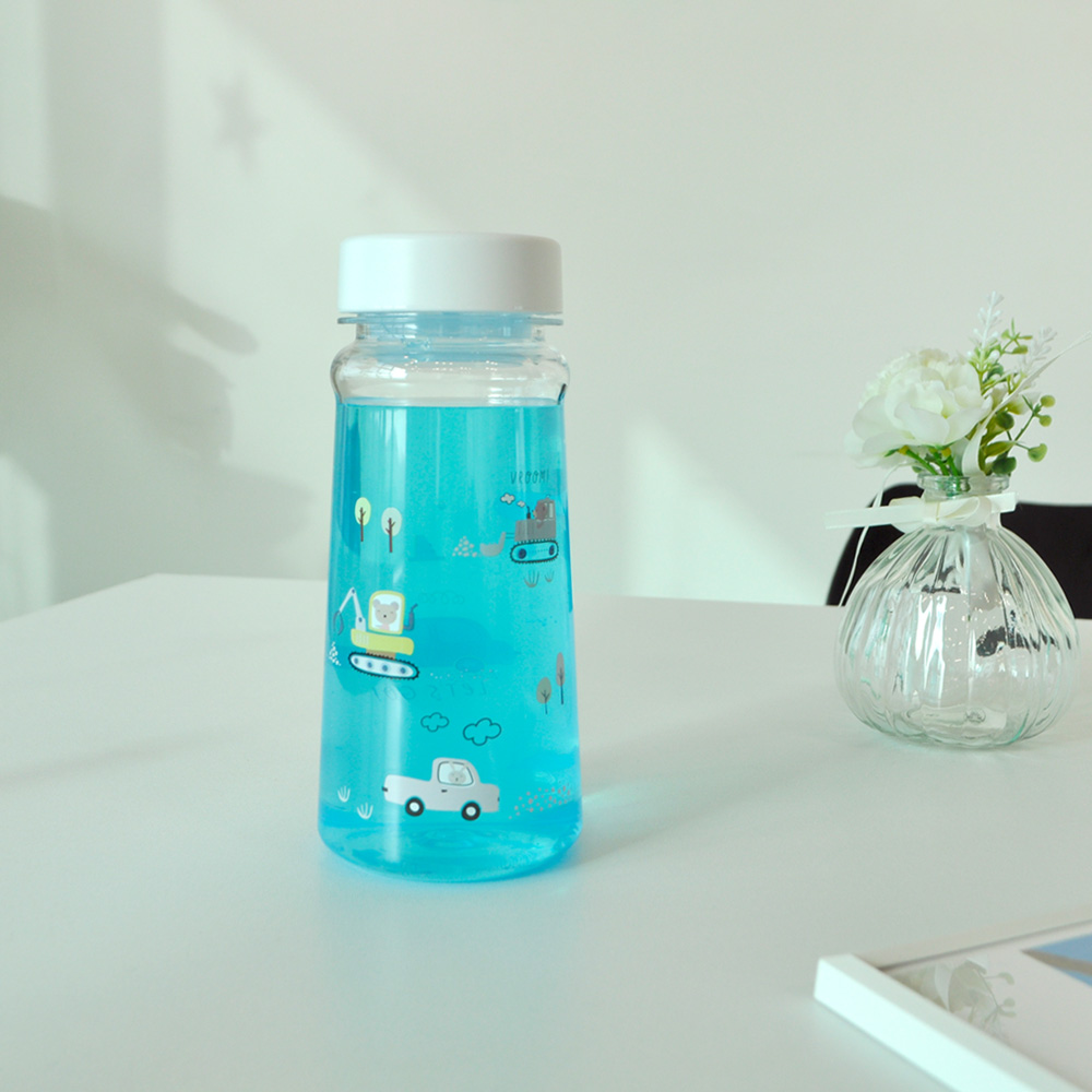 키즈 부릉 트라이탄 물병 450ml 아동 어린이집 유아 물통 텀블러 소풍 자동차 캐릭터 - 상품 이미지
