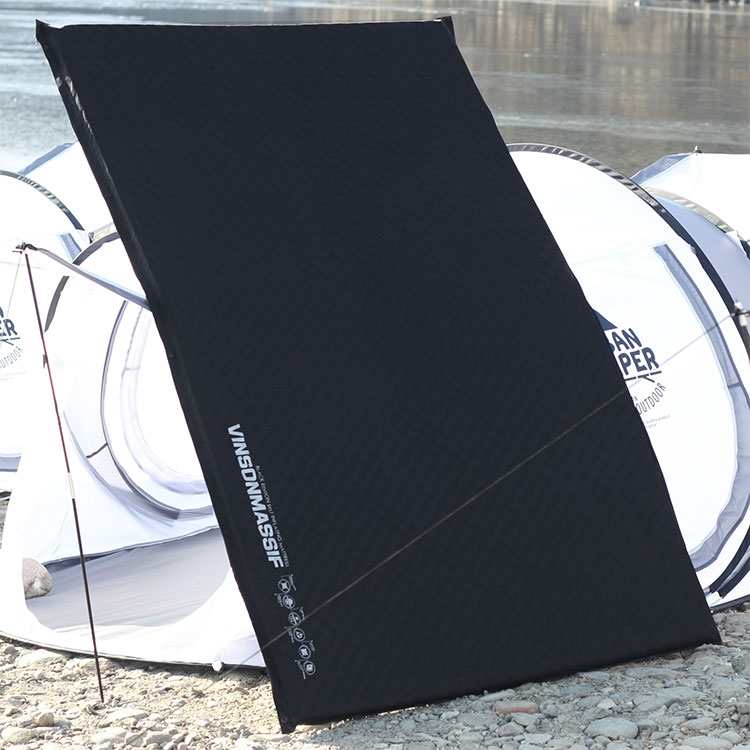 빈슨메시프 시그니처 엠보싱 자충매트 휴대용 차박 캠핑매트 자충 에어매트 더블, 5cm, 블랙