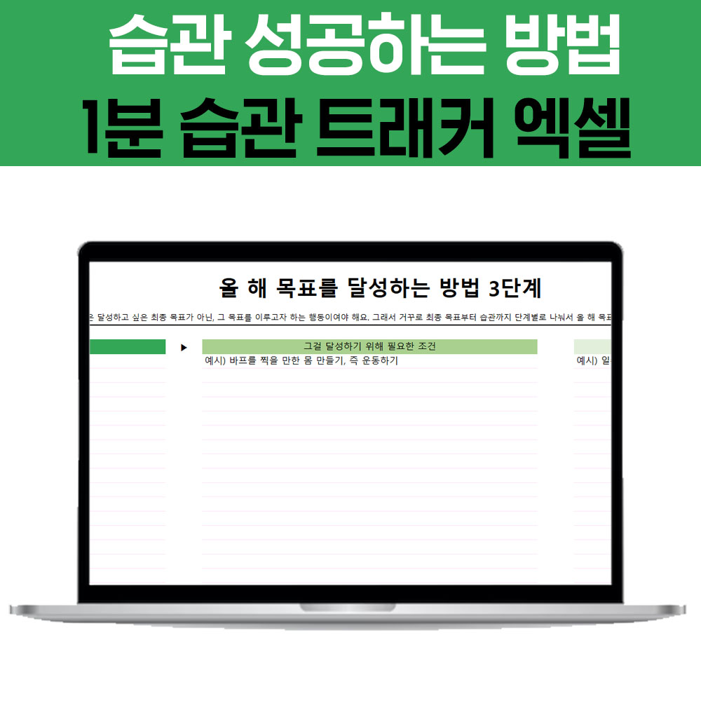 체크리스트 투두리스트 해빗 1분 습관트래커 만들기 골 트래커 엑셀 디지털 다이어리 보드 - 상세 이미지 4