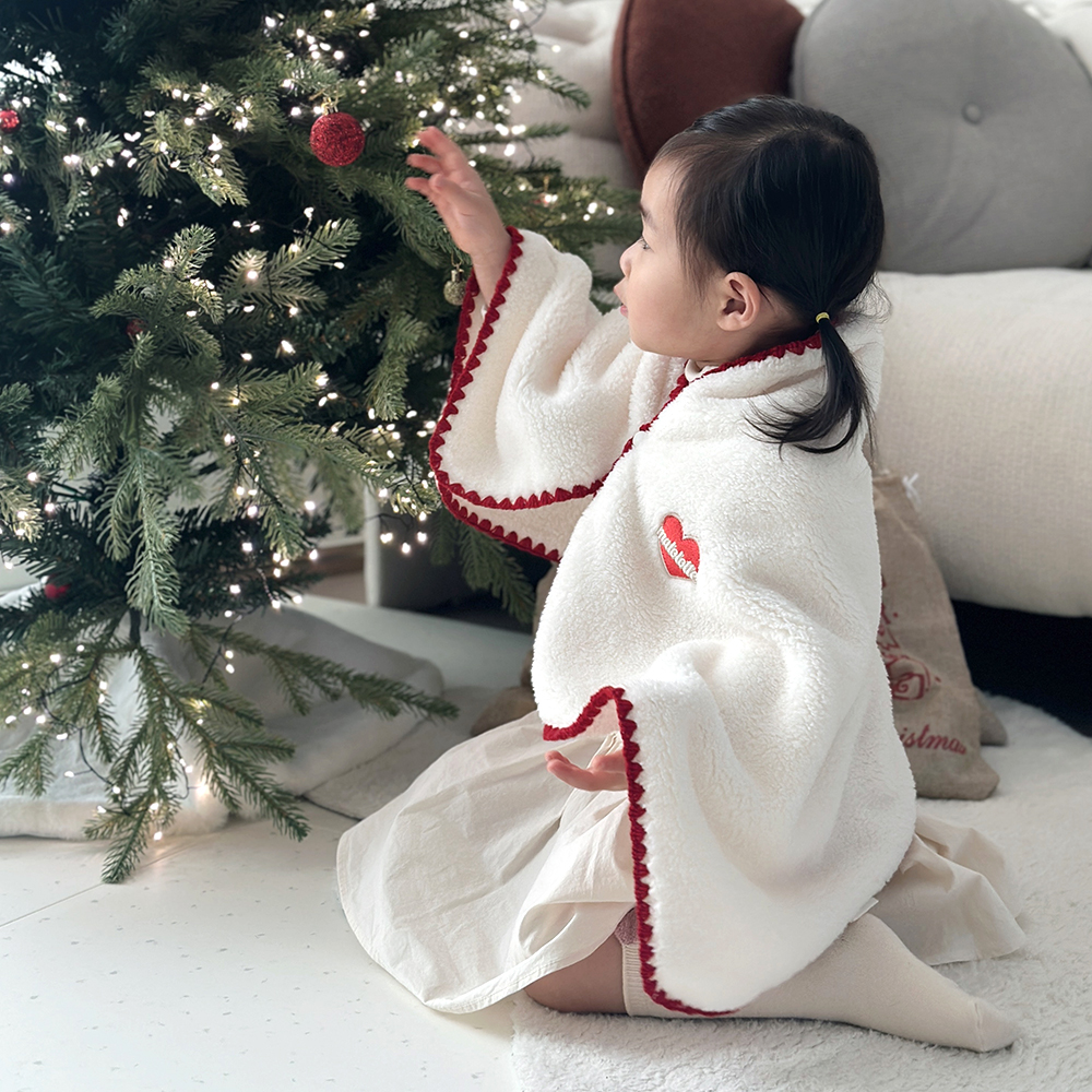 보들 아기 망토 극세사 블랭킷 와펜 아기띠워머 후드 담요 겨울옷
