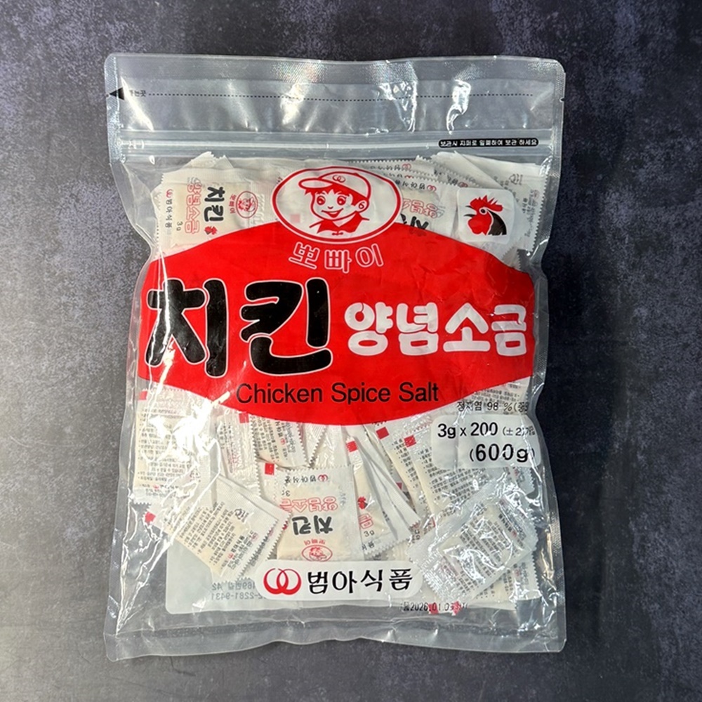 범아식품 뽀빠이 치킨 양념소금 배달용 분식집 치킨집 소포장 3g, 200개 - 상세 이미지 2