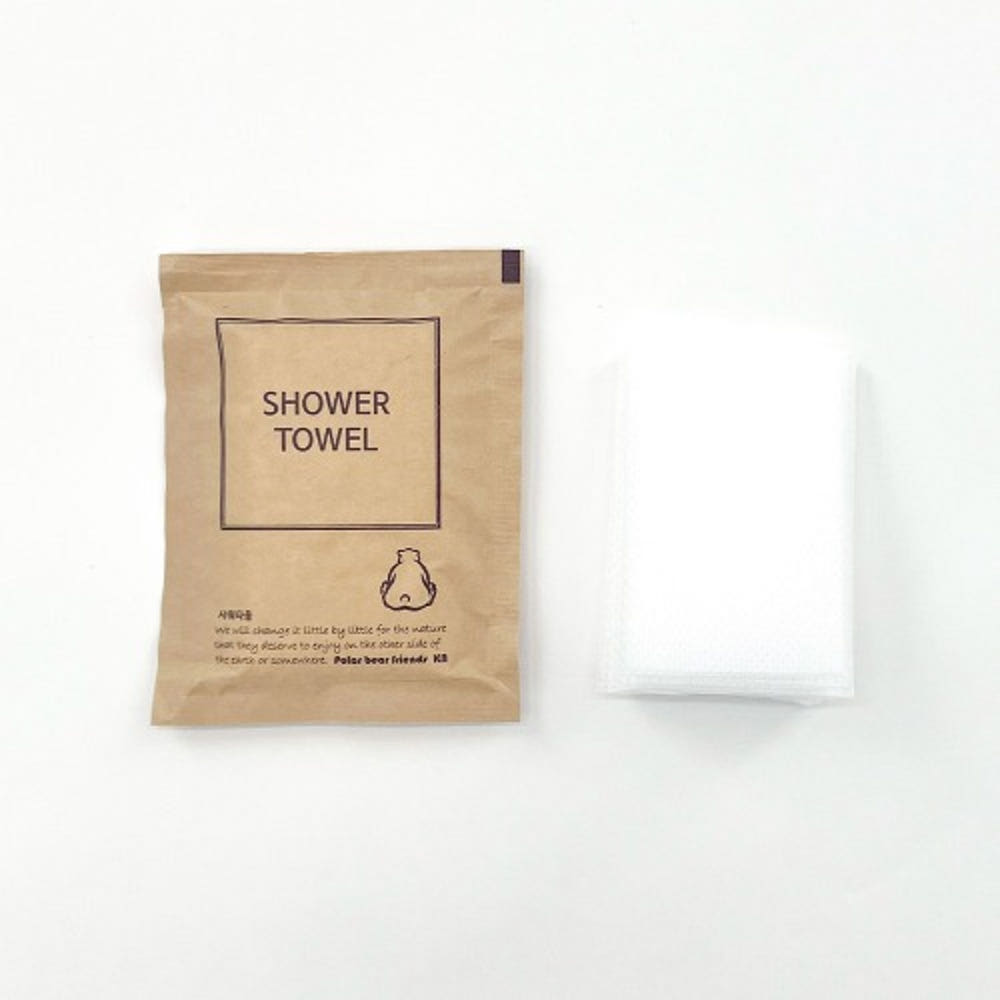 일회용샤워타올 500개 호텔 고급샤워타월 손님용 여행용 개별포장 폴라베어프렌즈 : 폴라베어프렌즈