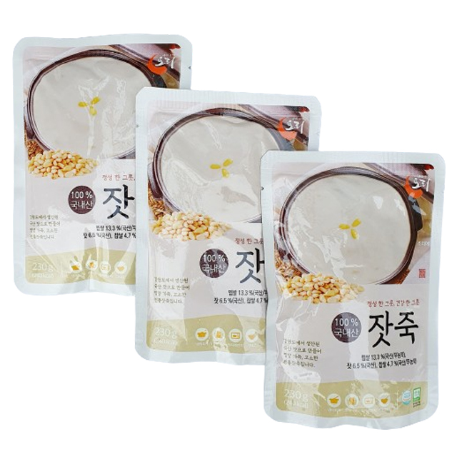 토리 전통식품 제353호 국내산 (잣죽) 간편죽 모닝죽 230g, 3개 : 식자재프로