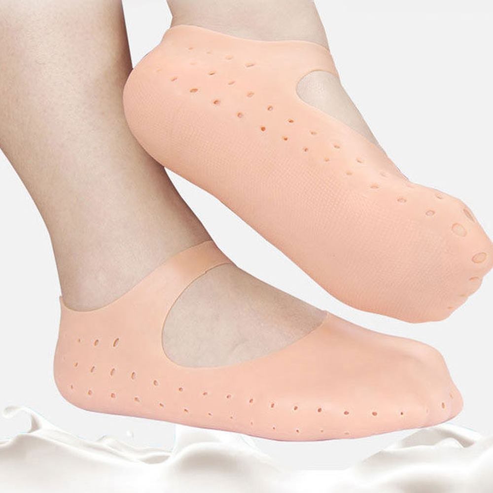 실리콘 양말 덧신 1+1 각질 케어 발바닥 뒤꿈치 맨발걷기 - 메인 이미지