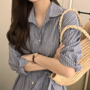 드라마 우아한 제국 89화 재클린 테일러 손성윤 줄무늬 원피스 허리벨트 착용 후기 | 사이즈/핏 총정리 - 상품 이미지 1