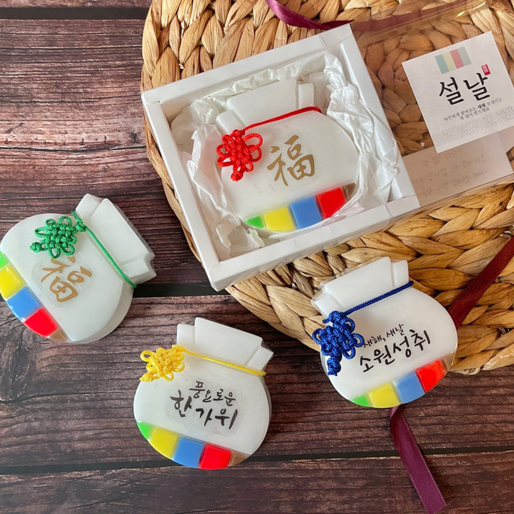 복주머니비누 보자기비누 새해 설날 추석 명절 비누답례품 - 상품 이미지